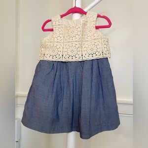 EUC Baby GAP Lace & Chambray Dress – Size 18-24M